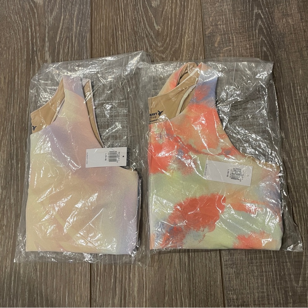 NWT - 2 powersoft longline sports bras for girls. Size Lg 10-12.